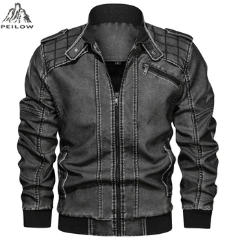 

New Men's Leather Jackets Autumn winter Motorcycle PU Jacket men Tactical Coats jaqueta de Couro Dropshipping Size L~6XL
