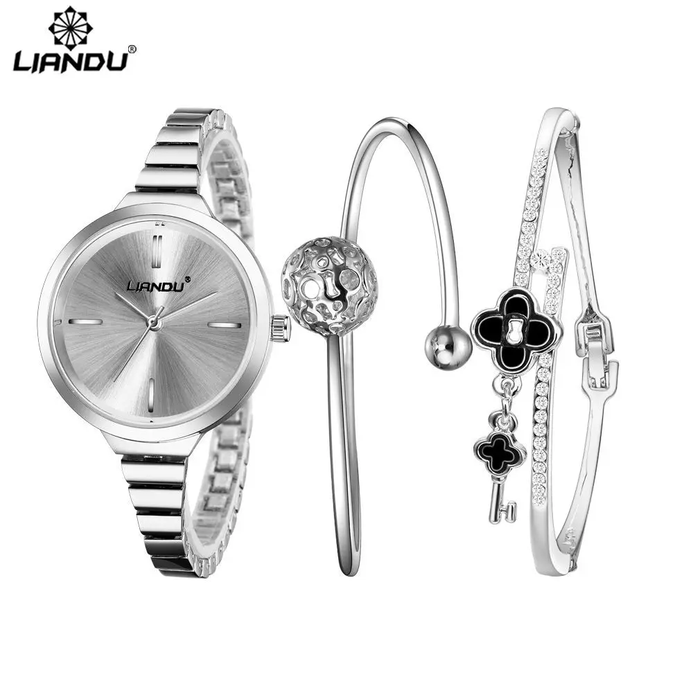 

New Fashion Quartz Watch for women's Set Boutique Trends Geneva Style Watch Jewelry Set Christmas Gifts Birthday Gifts