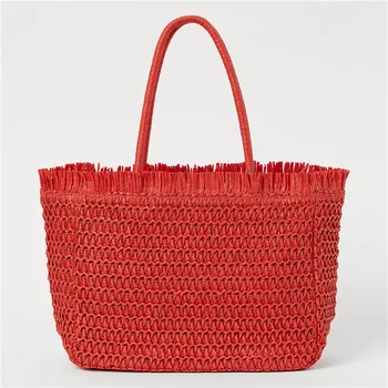 

Fashion Rattan Woven Women Handbag Summer Beach Bag Tote Bag Handmade Knitted Straw Crossbody Shoulder Bags for Women 2020