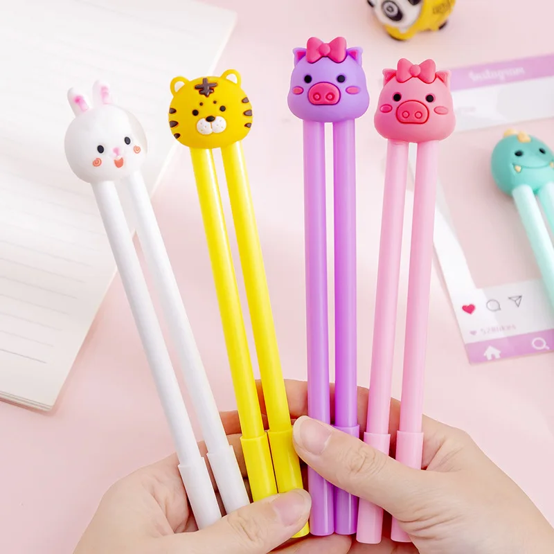 1 Set Cute Animal Creativity Kawaii Gel Pens for School Officel Supplies Gift Stationery 0.38mm Pen