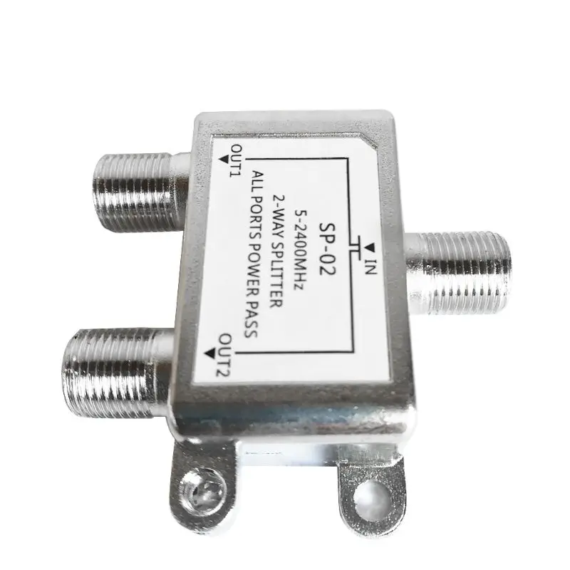 5-2400MHz 2 Way Digital Coax Cable Splitter Bi-Direction Satellite TV Signal Receiver Connector for SATV/CATV