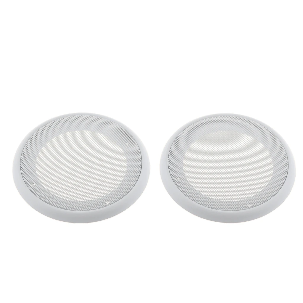 

2x 5Inch Speaker Grills Cover Case with 4 pcs Screws for Speaker Mounting Home Audio DIY White