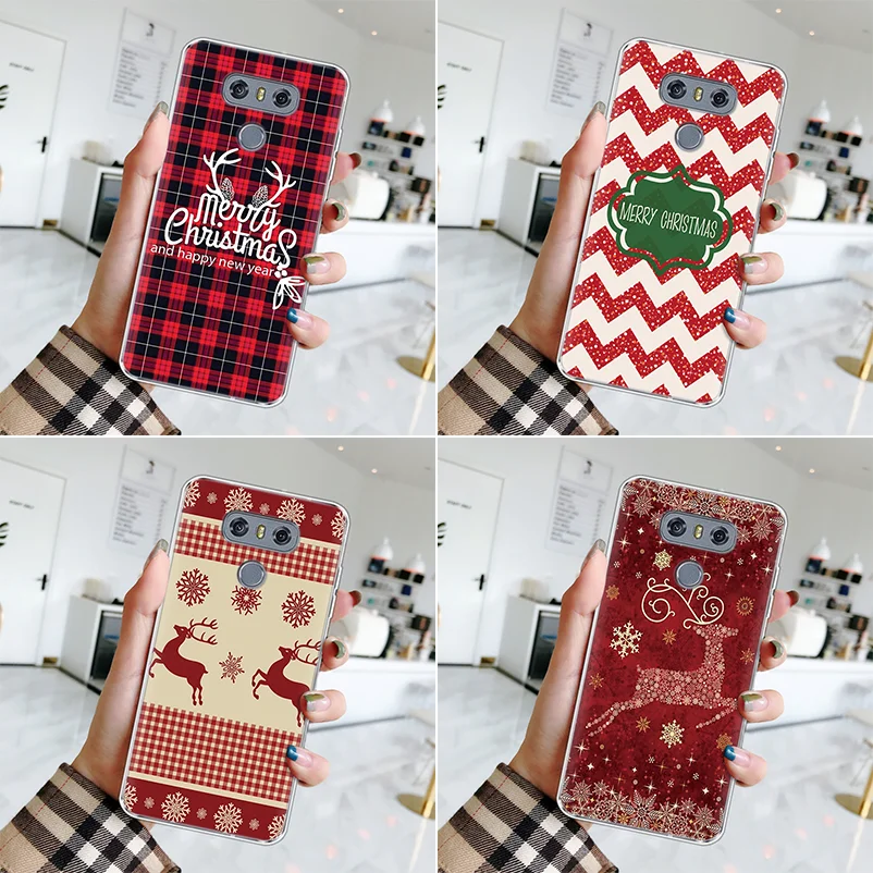 

Christmas Deer Gift Cover For LG G6 Q6 Q7 Q8 ThinQ G4 G5 G7 G8 K4 K8 K10 2017 K11 Plus Nexus 5X V20 V30 X Power 2 TPU Phone Case