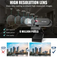 8K 4K Webcam Sailvde Conferentie Pc Webcam With Gift Tripod Autofocus Usb Web Camera Laptop Mini Camera 1080P with Microphone - Image 3