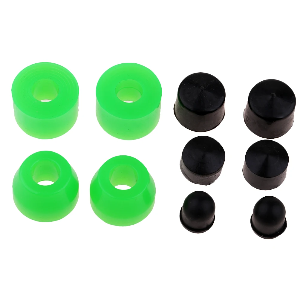 10pcs Skateboard Bushings, Trucks  Cups Hardware, for Skateboard Truck Longboard Cruiser, Green, Black, 85A
