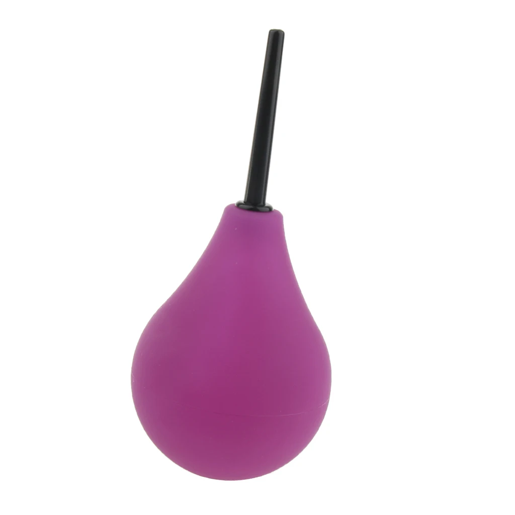 224ML Unisex Silicone Bulb Enema Anal Cleaning Tool Douches Enemator Purple