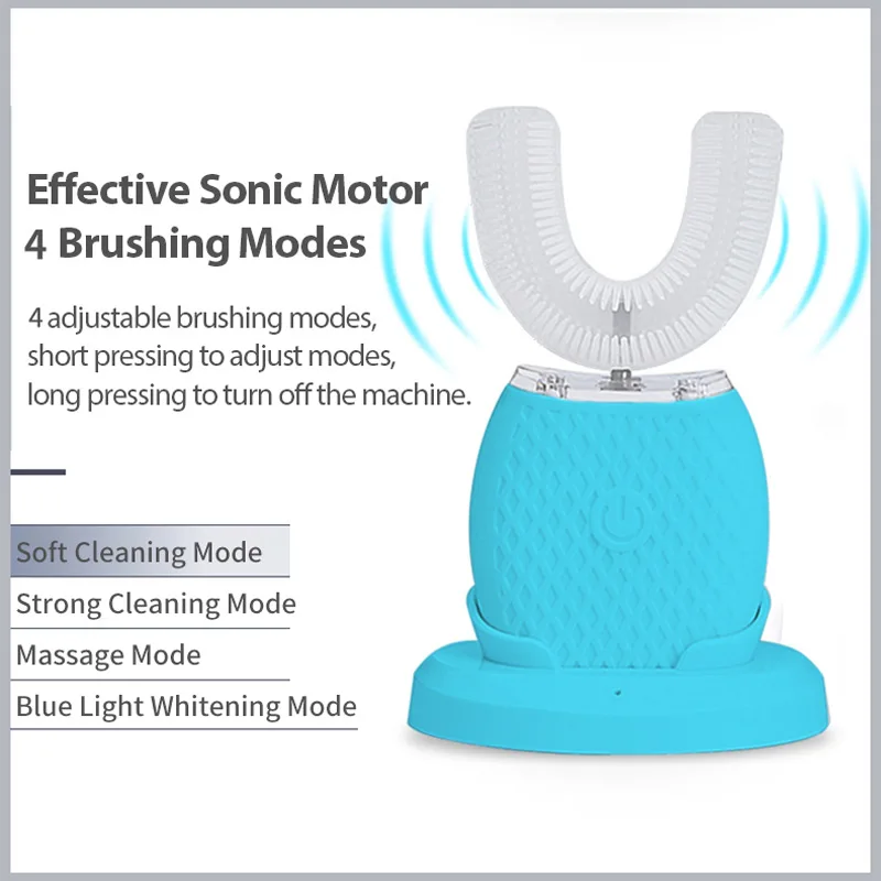 Electric Toothbrush U-Shape Automatic Teeth Brush 360 Degree Cover Teeth Wireless Charging IPX7 Waterproof Massage Toothbrush Electric Toothbrush U-Shape Automatic Teeth Brush 360 Degree Cover Teeth Wireless Charging IPX7 Waterproof Massage Toothbrush