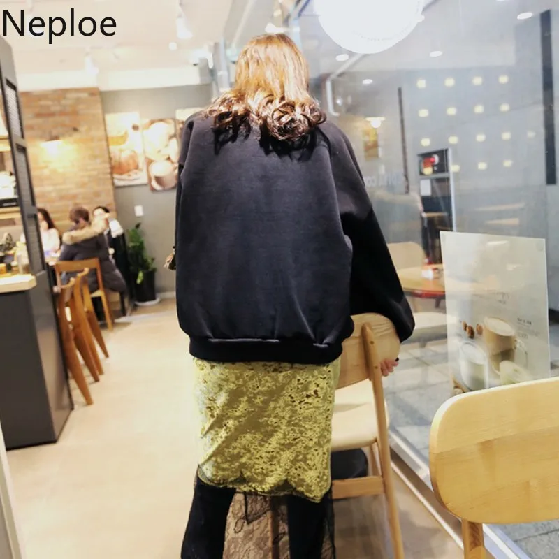 Neploe, осенне-зимний толстый пуловер с капюшоном, рукав-фонарик, плюс бархатный свитер с кисточками, верхняя одежда, патч, Женский Топ 47810