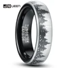 JQueen 6mm Black Laser Forest Fir Tree Christmas Tree Pattern Tungsten Carbide Ring Men's Fashion Wedding Jewelry Best Gift 1