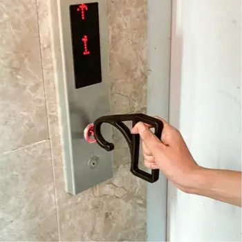 

10pcs/set Multifunctional Contactless Subway Handrail Portable Press Elevator Button Tool Non-contact Carry Grocery Bags Hook