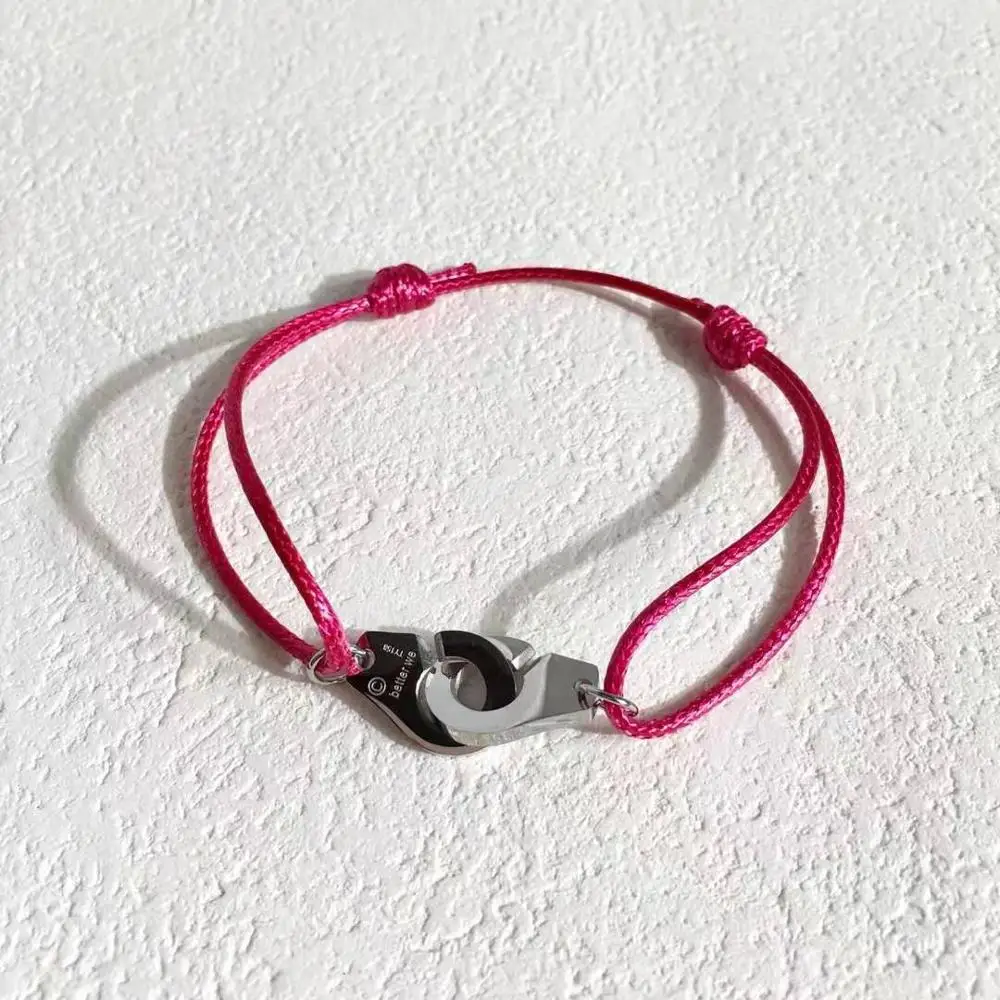 J. hangke, 20 цветов, регулируемый, homme, femme, bijoux, ювелирное изделие, 925 серебро, наручники, браслет для женщин, мужчин, веревка, роскошный бренд, браслеты - Окраска металла: Color 5
