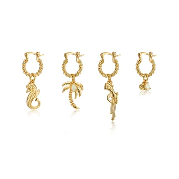 

Funny personality three-dimensional pistol coconut shaped earrings street fashion sense earrings earrings female