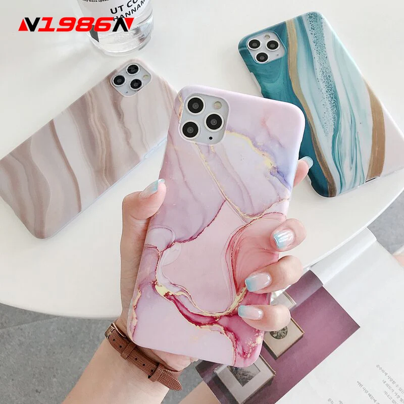N1986N для iPhone 11 Pro X XR XS Max 7 8 Plus SE 2020 чехол телефона Красочный искусство мраморная