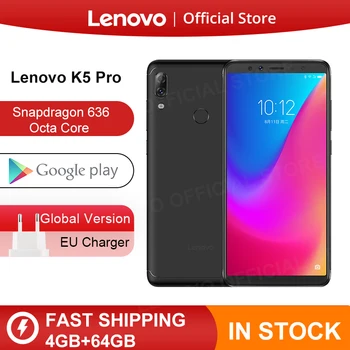 Oryginalna wersja globalna Lenovo K5 Pro 4GB RAM 64GB Snapdragon 636 octa core cztery kamery 5.99 cala 4G smartphone lte