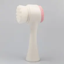 Двухсторонняя силиконовая щётка для очищения лица портативный размер 3D для чистки лица Вибрационный массаж средство для мытья лица средство для ухода за кожей