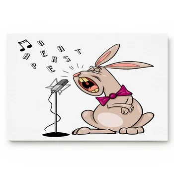 

Easter Bunny Singing Door Mats Kitchen Floor Bath Entrance Rug Mat Absorbent Indoor Bathroom