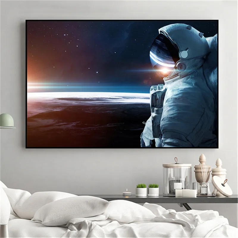 

Galaxy Stars Astronaut Planet Hole Space Canvas Painting Universe Earth Meteorite Posters and Prints Wall Picture for Home Decor