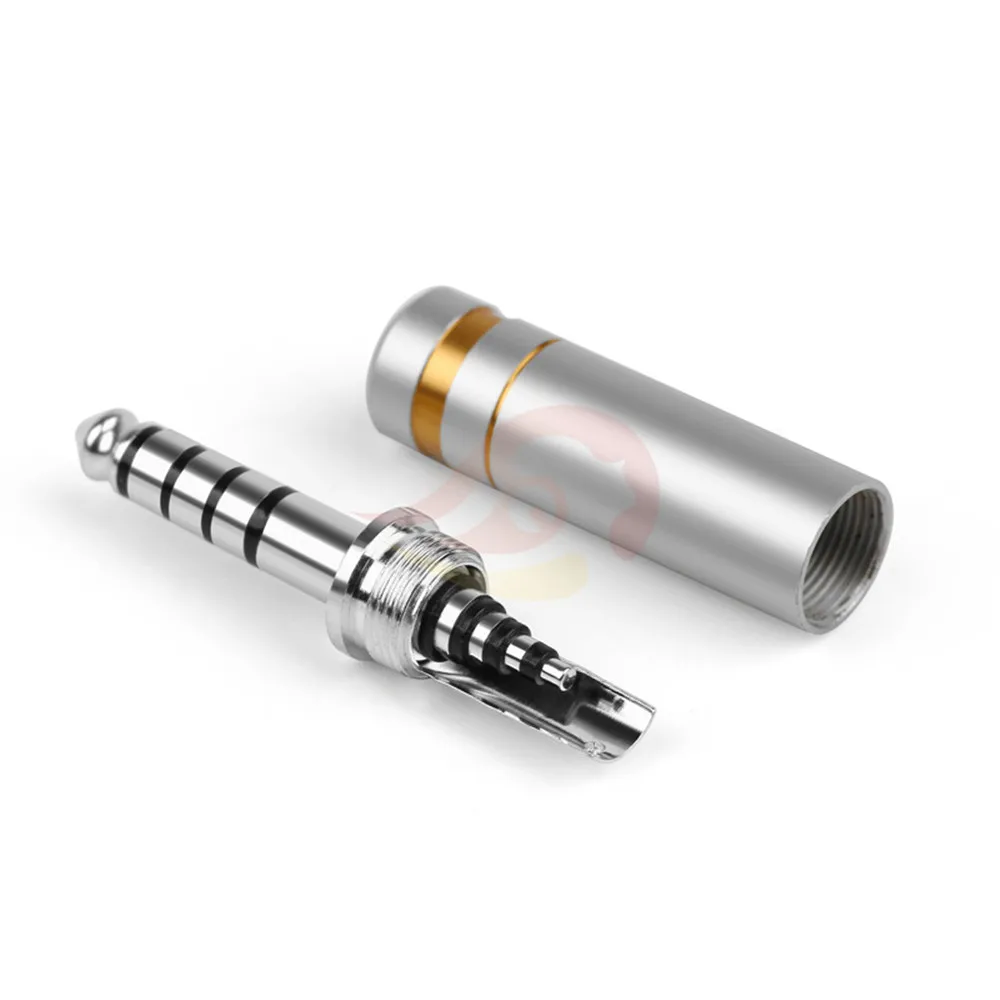 5PCS 4 4mm Jack 5 Pole Audio Adapter Earphone Balanced Plug Rhodium Plating Copper Connector DIY Headphone Jack