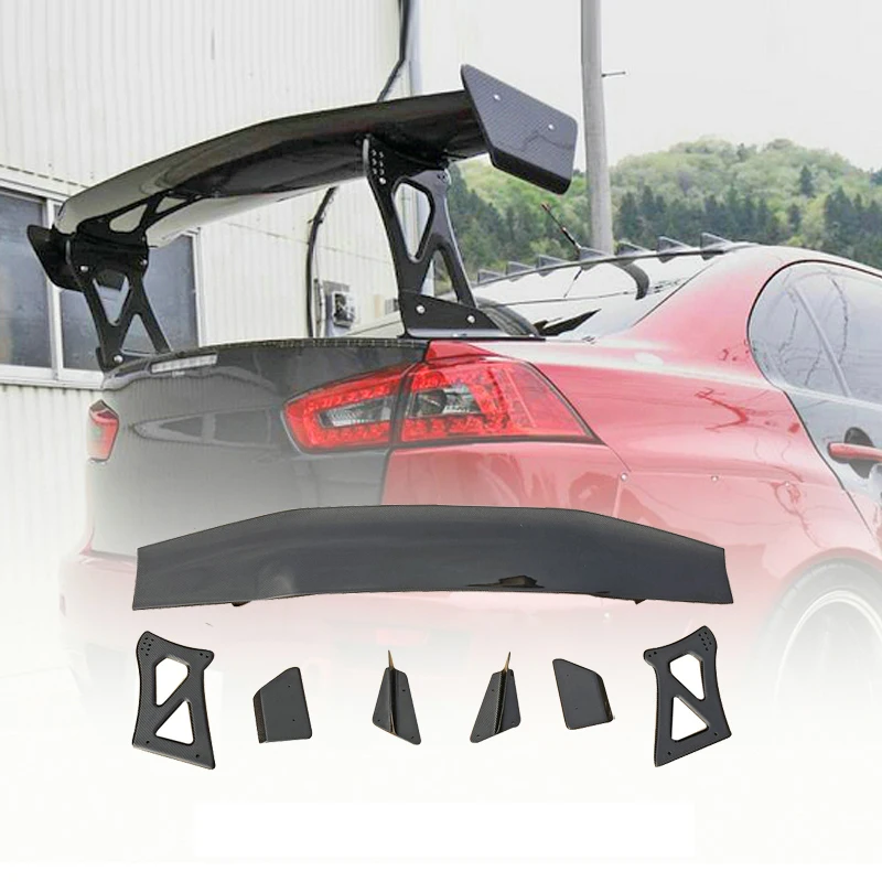 

For Lancer Evolution EVO 10 VRS Style Carbon Fiber GT Wing Glossy Finish Rear Trunk Spoiler Racing Part Boot Lid Body Kit