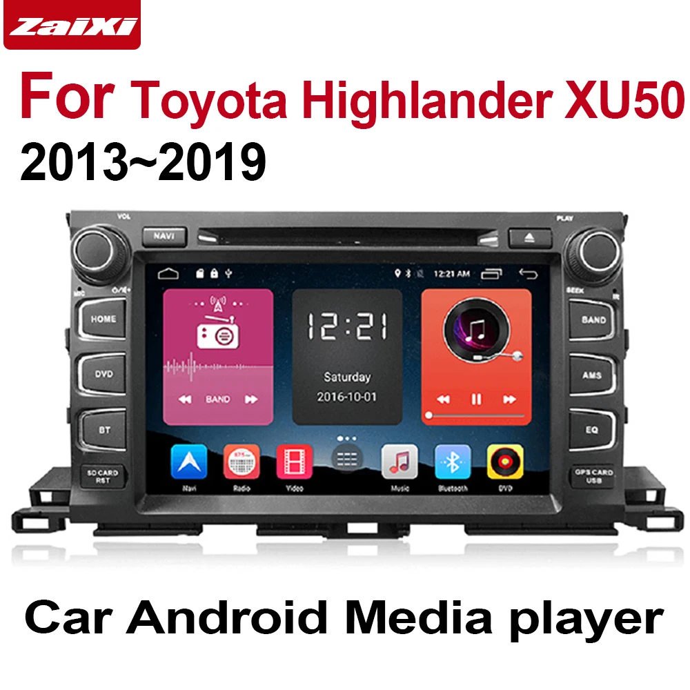 Автомобильный DVD GPS навигатор ZaiXi Android для Toyota Highlander XU50 2013 ~ 2019 проигрыватель