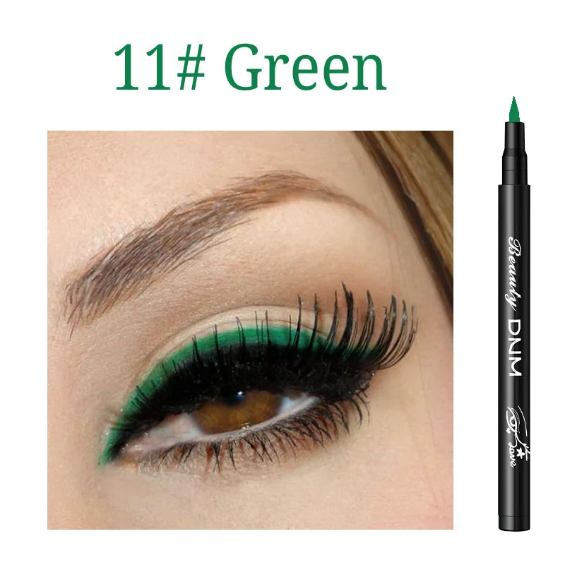 12 цветов, Матовая жидкая подводка для глаз, карандаш, цветной, водостойкий, стойкий, косметика, макияж, зеленый, синий, подводка для глаз, карандаш, инструменты для макияжа - Цвет: Green