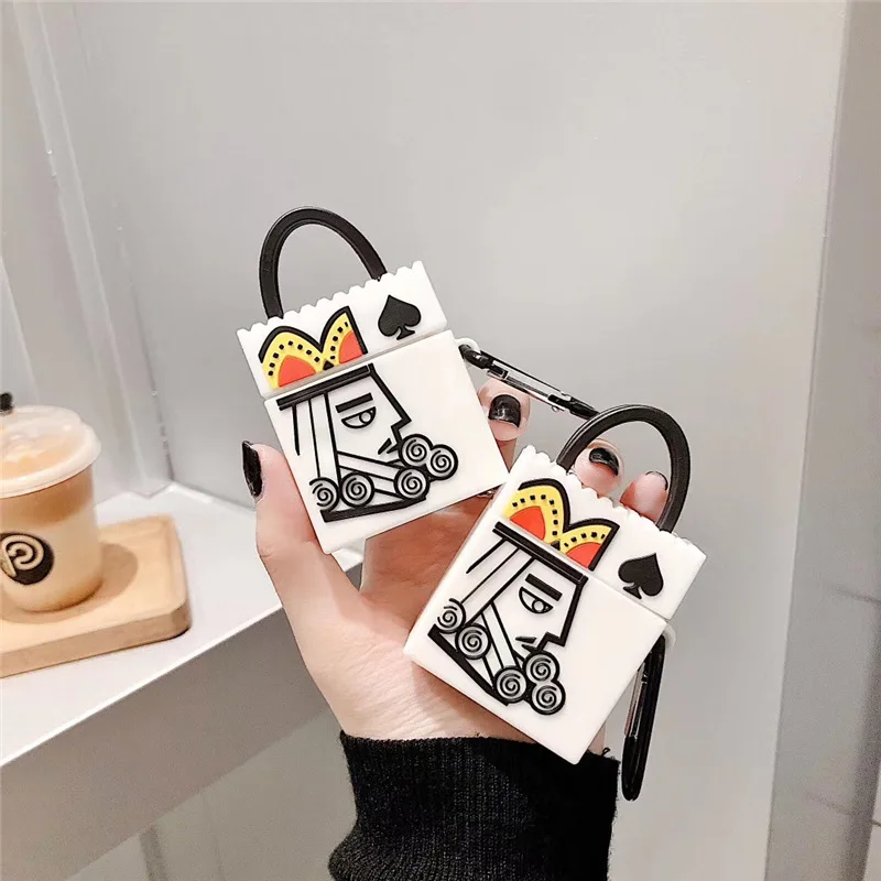 

For AirPod 1 2 Case Poker Card Spade K King Cute Cartoon Soft Silicone Cases For Apple Airpods Pro Case Cover Funda Bag
