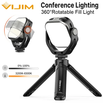 

VIJIM VL66 360° Rotatable LED Video Light With Cold Shoe Adjustable Tripod 3200k-6500k Dimmable Fill Light DSLR Smartphone Vlog