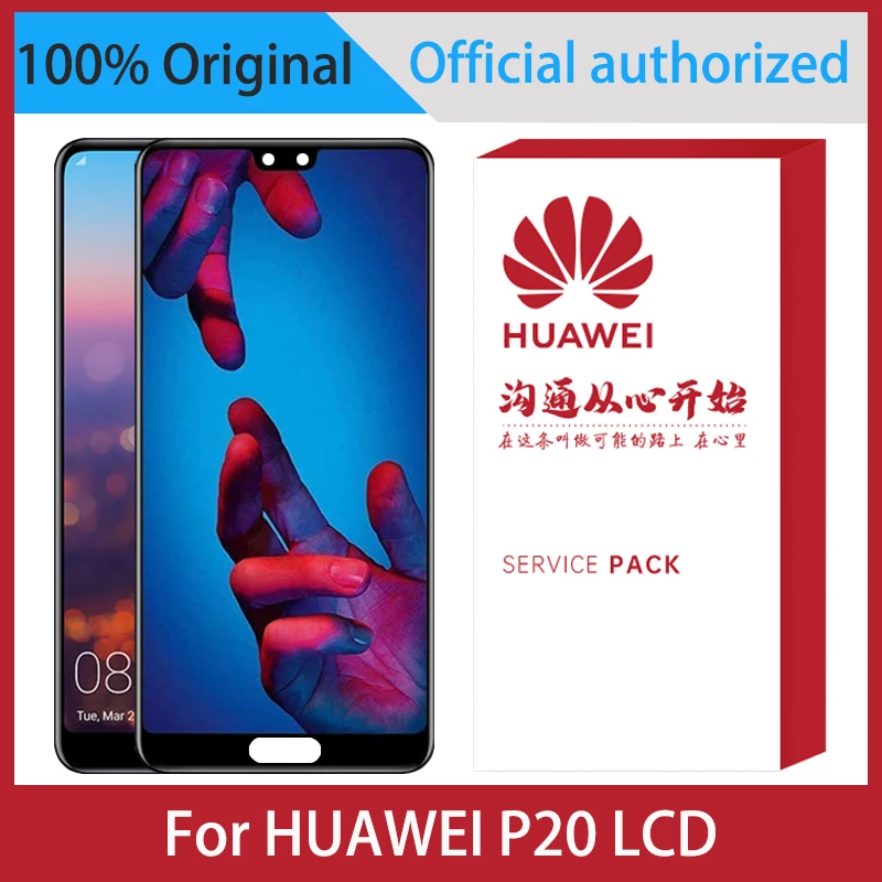 Оригинальный ЖК-дисплей 100% дюйма для Huawei P20 ЖК-EML-L09 EML-L22 EML-L29 дисплей с сенсорным