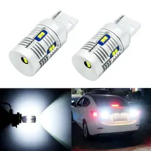 T20 w21w 7440 lâmpada led branco livre de erros canbus para backup luz reversa resistor embutido 12-leds 6000k 2000lm extremamente brilhante