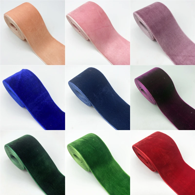 2inch 50mm Velvet Ribbon 2yards/Lot For Wedding Party Decoration Gift Wrapping DIY Hair Bows