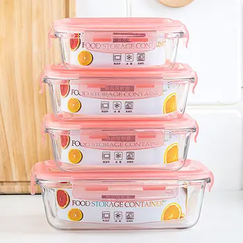 

Glass Lunch Box Preservation Box Preservation Bowl Set Refrigerator Microwave Oven Special Glass Lunch Box Sealed Lunch Box Food