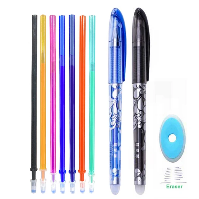 Erasable Pen Set Washable handle Blue Black Color Ink Writing Ballpoint Pens for School Office Stationery Supplies Exam Spare 10Pcs color-F