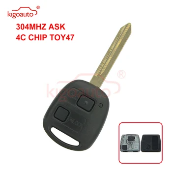 

Denso(not Valeo) Kigoauto Remote key 2 button 304mhz ASK 4C chip TOY47 Uncut Blade for Toyota Yaris 2005 2006 2007 2008 2009