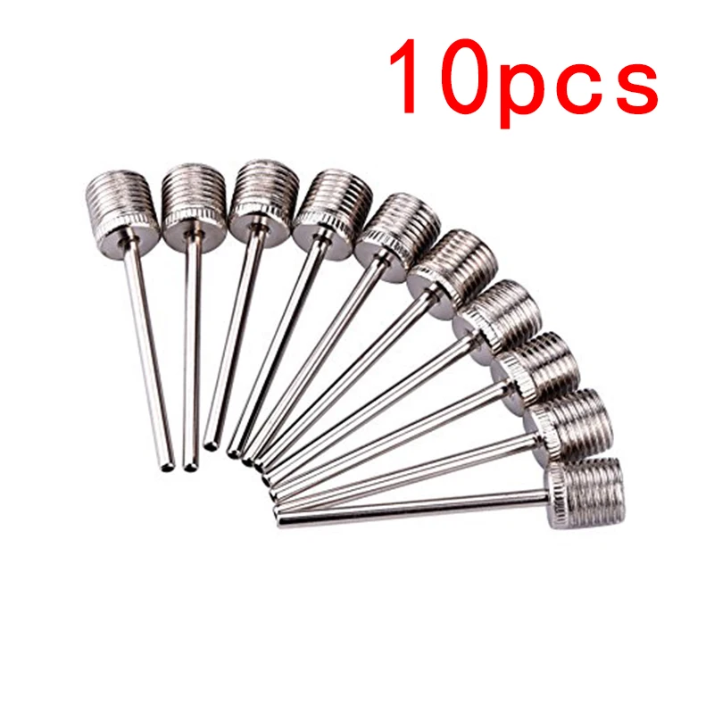 10pcs Sport Ball Inflating Pump Needle For Football Basketball Soccer Inflatable Air Valve Adaptor Stainless Steel Pump Pin