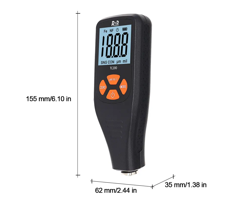 de revestimento 0.1 mícrons 0-1500 testador de