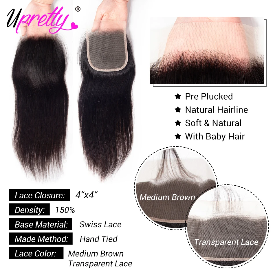 Upretty-4x4-HD-Transparent-Lace-Closure-Brazilian-Straight-Remy-Human-Hair-Closure-Free-Middle-Three-Part (1)