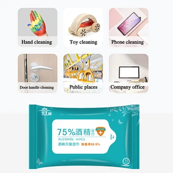 

10 Sheets/Pack 75% Alcohol Wet Wipes Disinfection Portable Alcohol Swabs Pads Wipes Antiseptic Cleanser Cleaning Sterilization