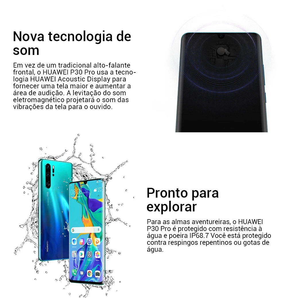 Глобальная версия huawei P30 Pro 8 Гб 256 Kirin 980 Octa, четыре ядра, смартфон с функцией отпечатков пальцев(50x цифровой зум Quad Камера 6,47 ''Full Экран OLED NFC