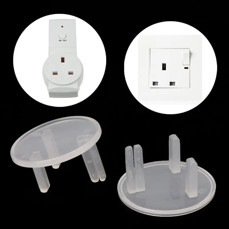 Socket Covers 10 Pcs UK Power Socket Baby Electric Sockets Outlet Plug Kids Electrical Safety Protector