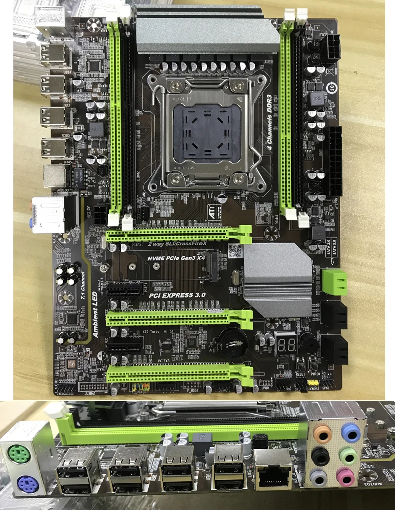 Atermiter X79 Turbo Motherboard  LGA2011 ATX USB2.0 SATA3 PCI-E NVME M.2 SSD Support REG ECC Memory And Xeon E5 Processor laptop motherboards
