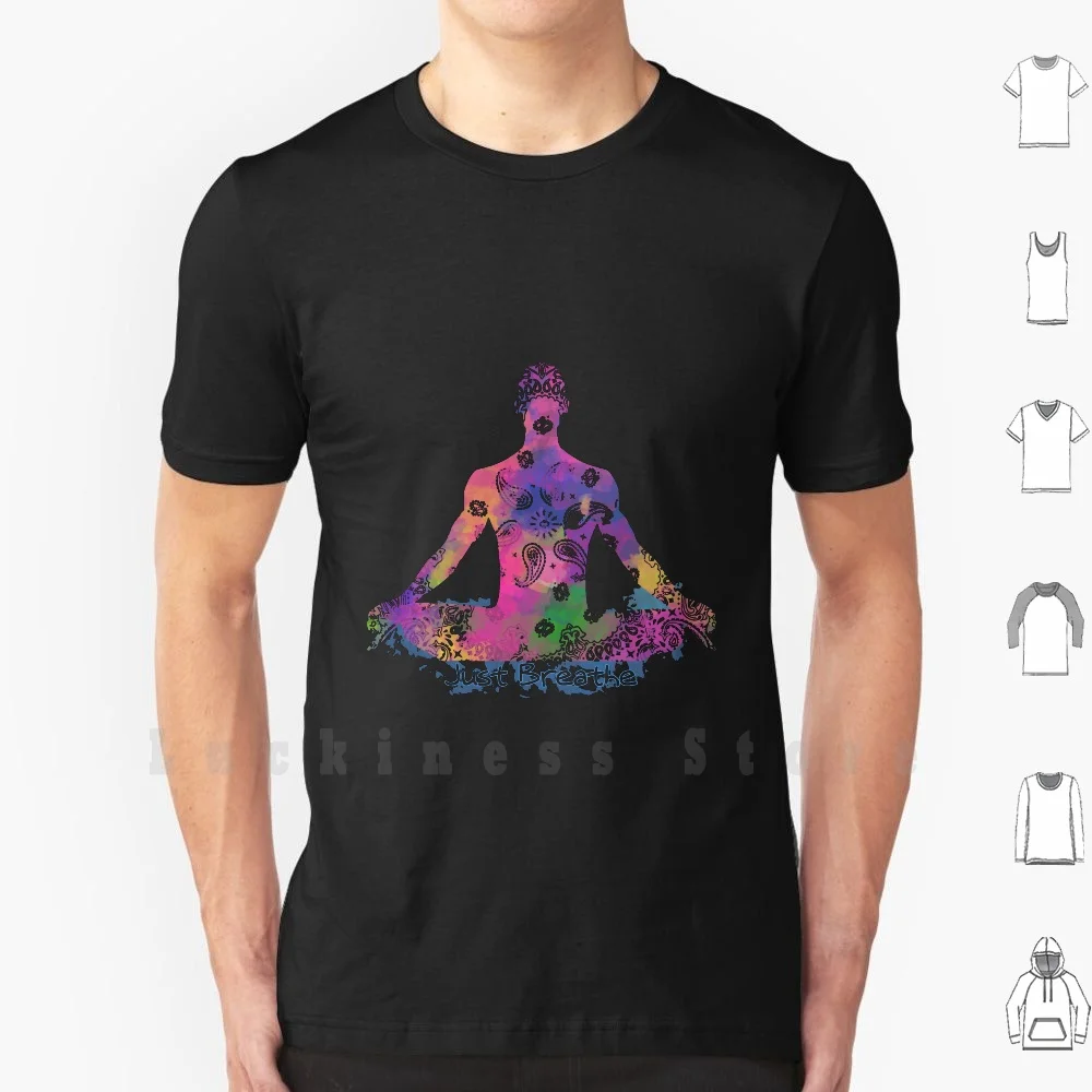 Meditazione: Just Breath T Shirt Big Size 100% Cotone Breath Deep Breath Meditation Samsara Buddha Bhodisatva Just Breath
