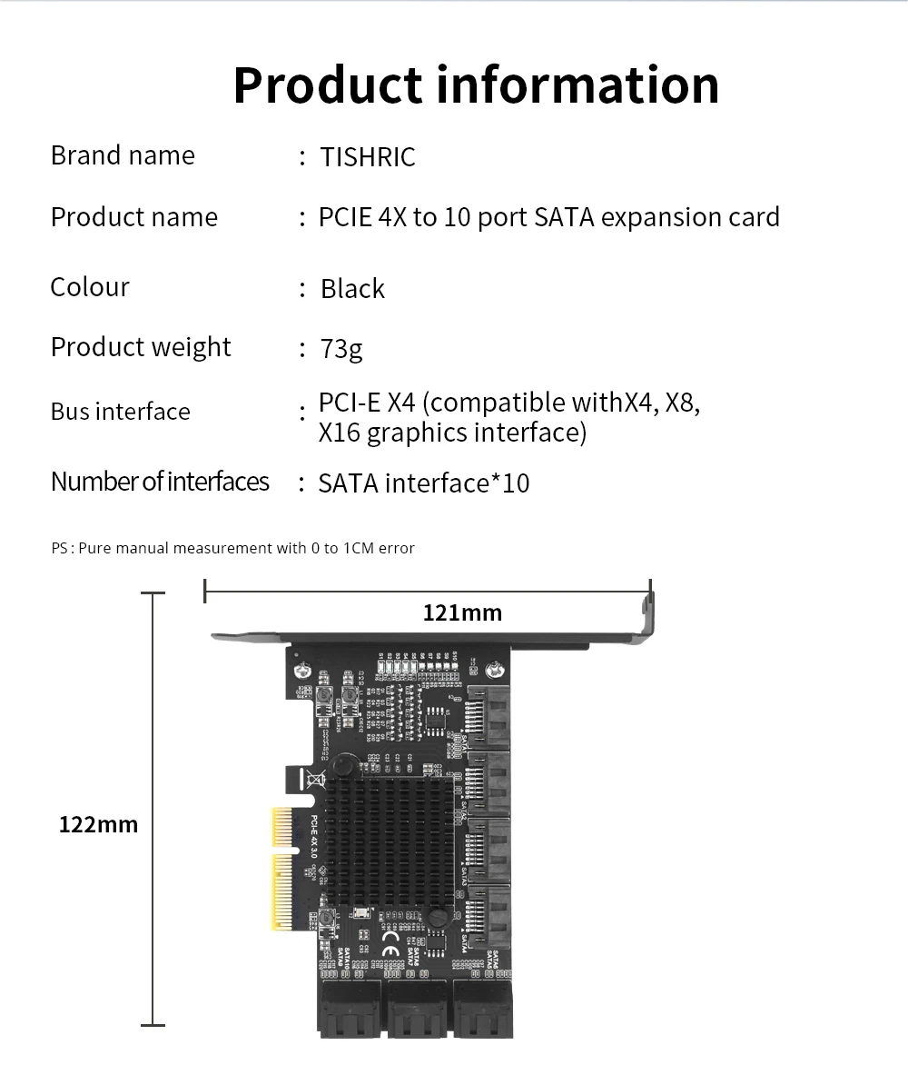 TISHRIC PCI-E SATA Controller Expansion Card - 6/8/10 Ports, ASM1166, PCI SATA3.0 Adapter Description Image.This Product Can Be Found With The Tag Names Adapter, Asm1166 6 ports, Asm1166 sata controller, Expansion card, Pci sata ide controller card