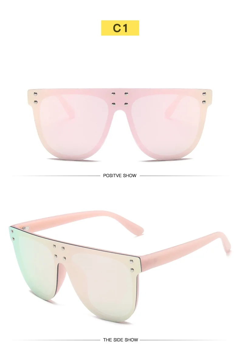 designer sunglasses VCKA 2021 Siamese Sunglasses Men Rice Nails Ladies Sunglasses Luxury Colorful Retro Sun Glasses Pink Mirror Shades For Women sunglasses for women Sunglasses