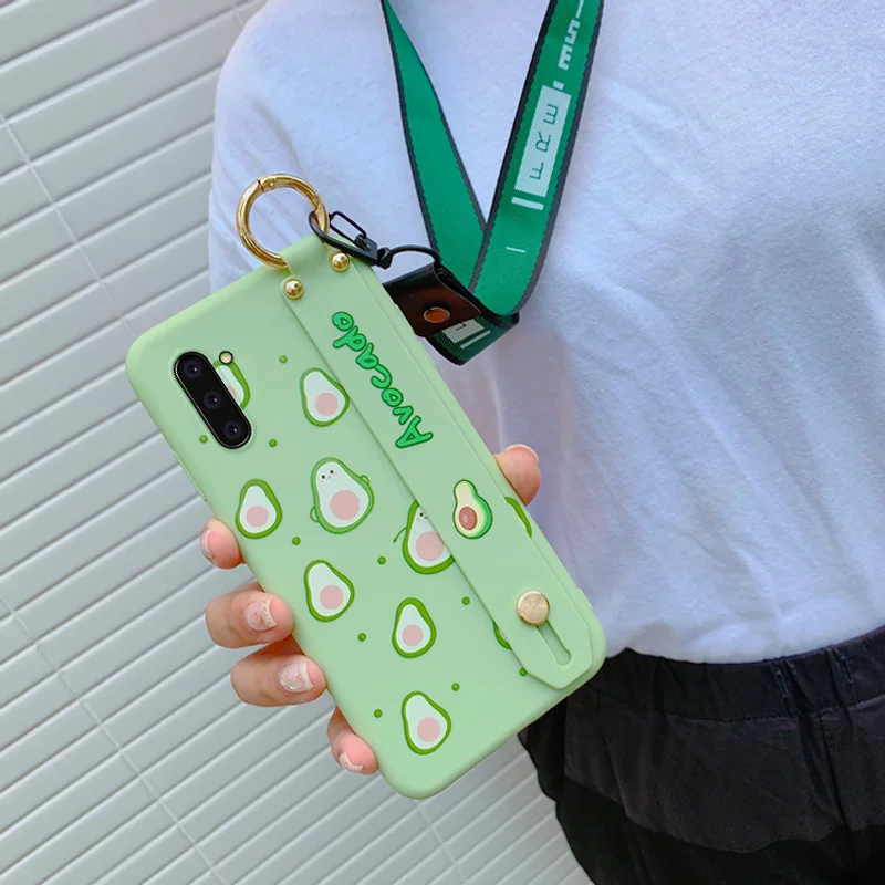 As shown in SAM S10 милый пикачус ремешок чехол для телефона samsung S10 plus/S9/S8 plus/Note 10 pro 8 9 мультфильм Единорог задняя крышка+ ремень - Цвет: As shown in