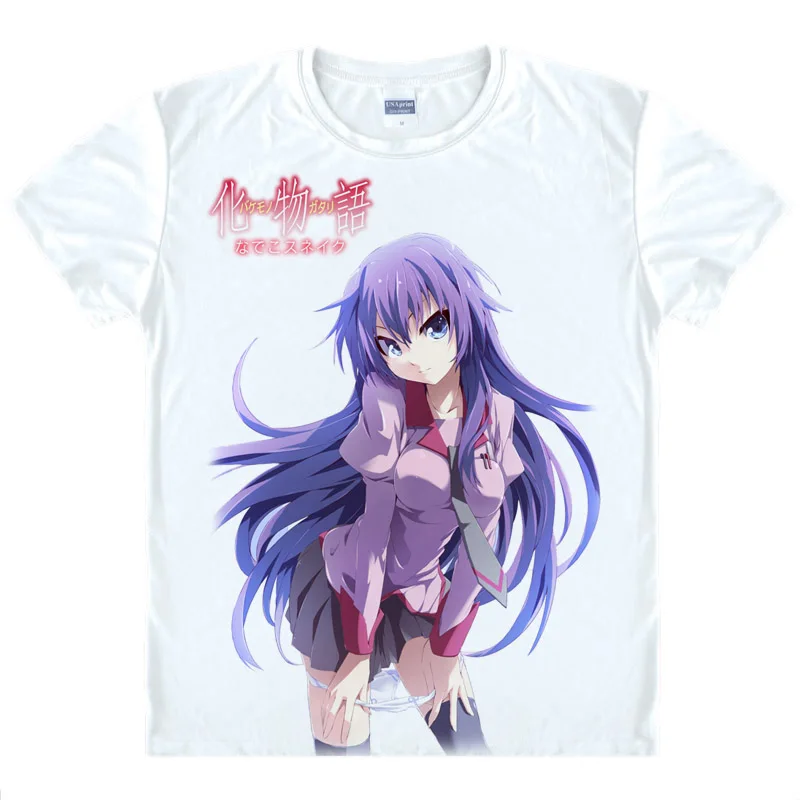 Аниме bakemonogatari футболка bakemonogatari Senjougahara Hitagi футболка Sengoku Nadeko Hanazawa Kana Oshino костюм SHINO для костюмированных представлений Милая футболка