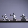 PINNY White Porcelain Kung Fu Characters Zen Statues Chinese Tai Ji Decorative Statues For Home Zen Creative Ornaments 4