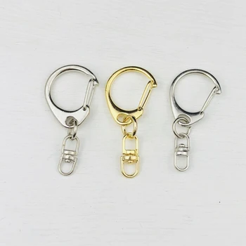 

5pcs Gold Plated Alloy Keychain Buckle Diy Small D Shape Car Bag Mountaineering Keychain Hook Clasps Make