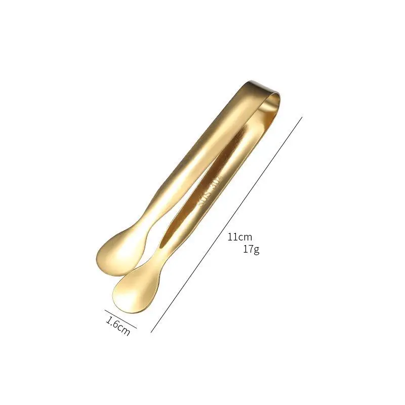 Stainless Steel Ice Cube Clip Ice Tong Bread Food BBQ Clip Barbecue Clamp Tool Bar Kitchen Accessories 10.8cm