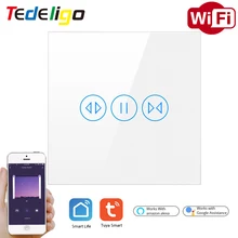 Tedeligo Tuya WiFi Vorhang Smart Switch AppControl Elektrische Motor Blind Rollladen SmartLife Wand GlassPanel GoogleHomeAlexa