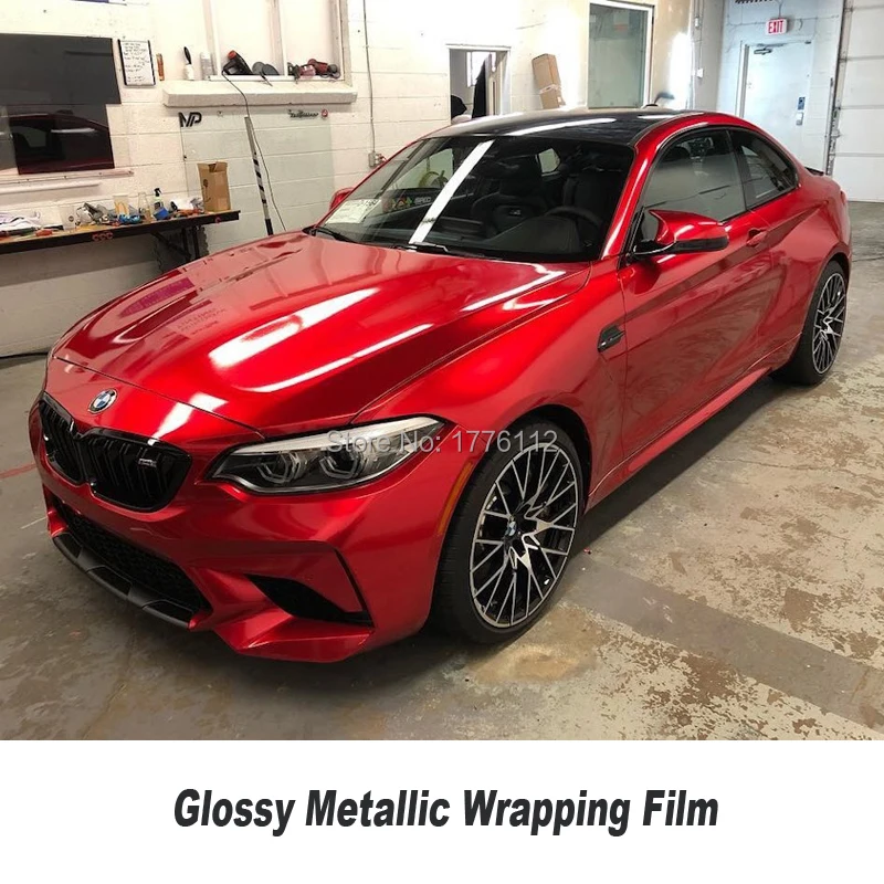 gloss lipstick red like gloss metallic vinyl wrap Roll For car 5ft X